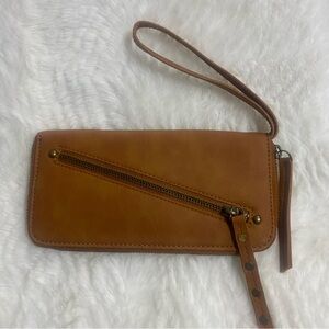 Free People Brown Vegan Leather Wristlet